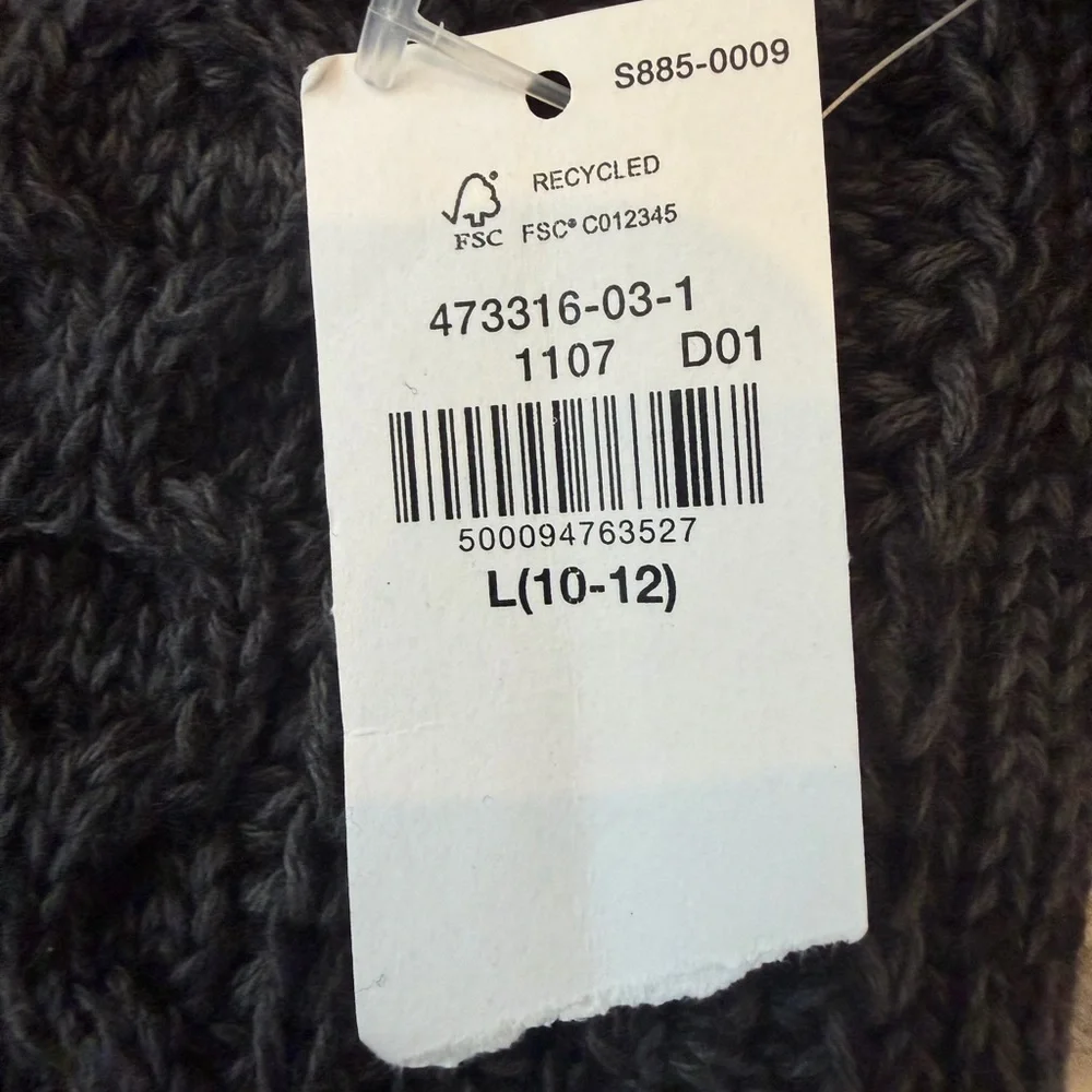 Old Navy Chunky Charcoal Grey Cable Knit Sweater Boys‎ Youth Large 10-12 NWT